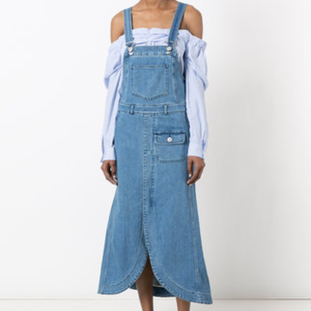 See by Chloe Denim Pinafore Dress